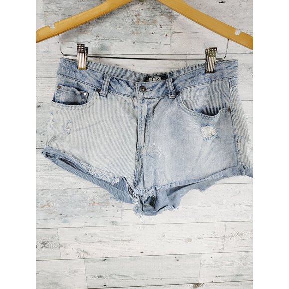 Rewash Pants - Distressed High Rise Denim Shorts Size 13 Waist 31